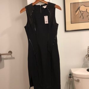 Helmut Lang Dress w/suede panels & patent piping.